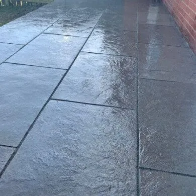 Grey stone patio
