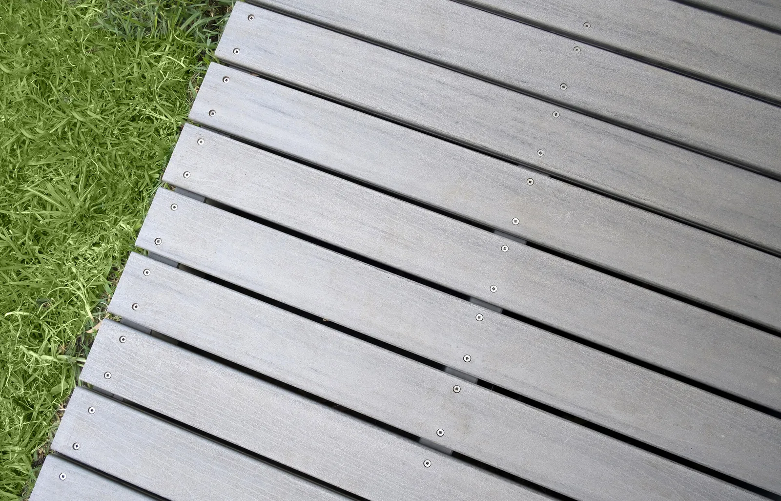 Decking with stainless steel screws