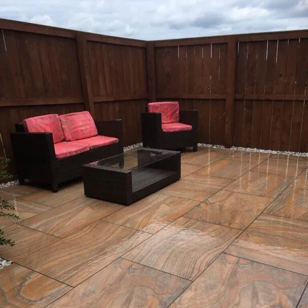 dark wooden high fencing