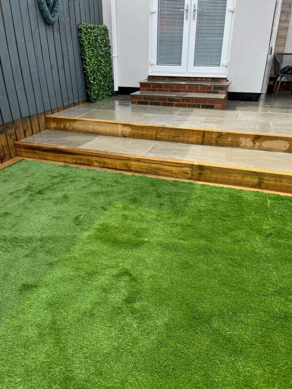 18 landscaped garden and stone patio