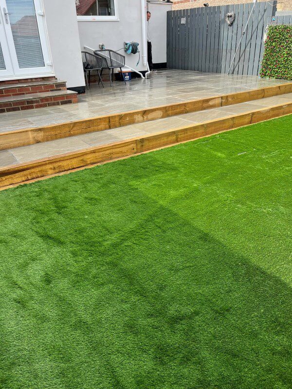 20 freshly landscaped garden and stone patio