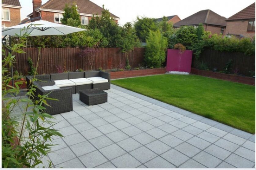 36 large grey stone patio